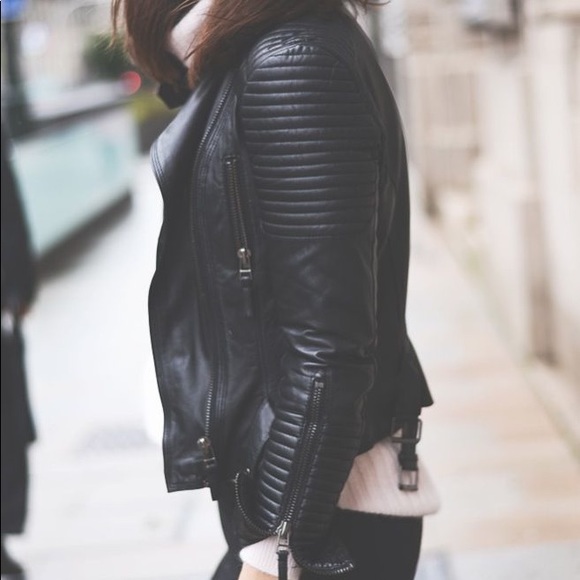 ZARA // Leather Biker Jacket - Picture 1 of 6